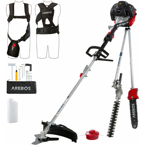 Arebos Decespugliatore a Scoppio 4 in 1 ECO Multifunzione Tagliasiepi 52ccm