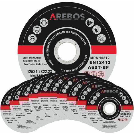 CANBOLAT VERTRIEBS GMBH Disques à Tronçonner Ø125 mm Enregistrement 22,2 mm Epaisseur 1,2 mm