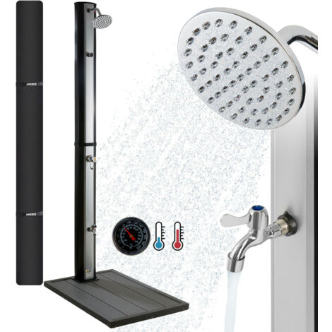 AREBOS Ducha Solar 35 L Ducha De Jardín Ducha De Piscina Ducha Exterior Noir incl.Portada