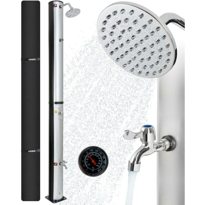 

Ducha solar con termómetro 40L - Plata / Negro - Arebos