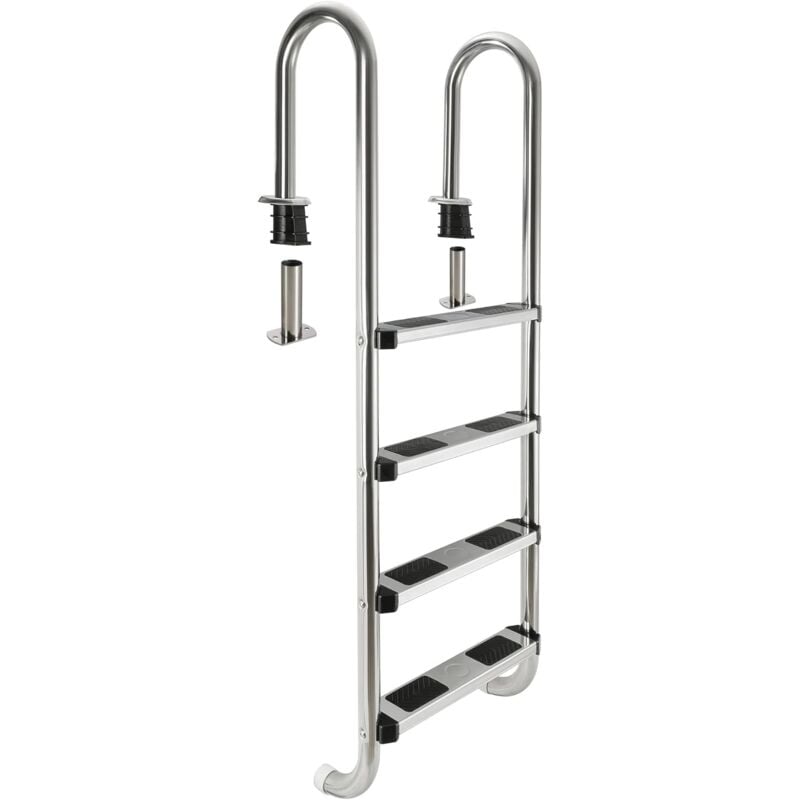 Arebos - chelle de Piscine Échelle de Securité 4 Marches Acier Inoxydable