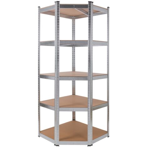 AREBOS Eckregal Lagerregal Schwerlastregal Werkstattregal Steckregal Regal 875kg - Silber