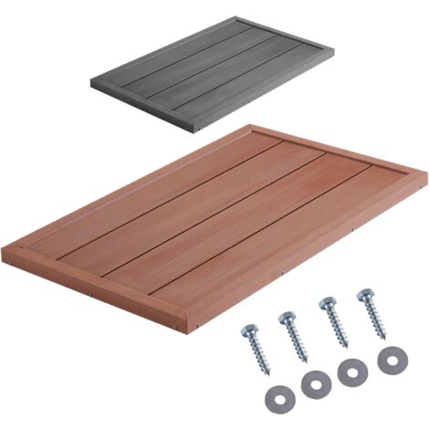 AREBOS Elément de Sol pour Douche Solaire ou Piscine Douche de Jardin Douche de Piscine Plaque de Sol Elément de Sol pour Douche de Jardin 101 x 63 x 5,5 cm Aspect Bois - Aspect bois
