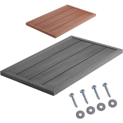 AREBOS Élément de Sol Pour Douche Solaire WPC Plaque de Sol Douche de Jardin incl.capot de protection