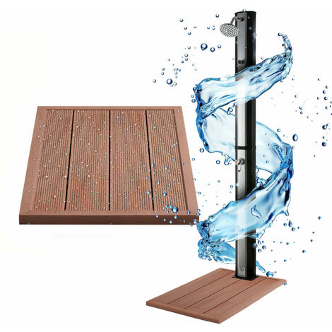 Casaria Base de jardín de WPC para ducha solar y escalera de piscina  elemento de suelo