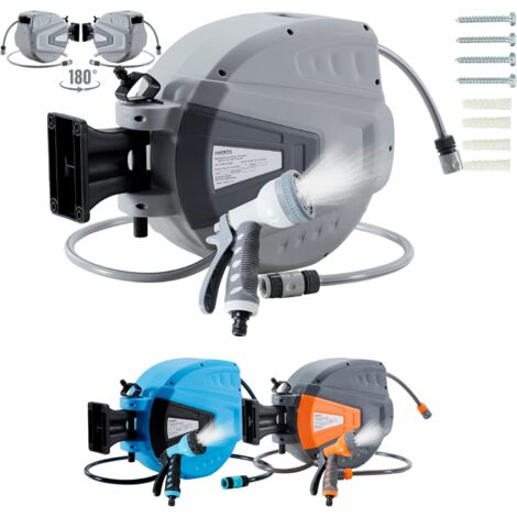 AREBOS Enrouleur Télescopique Automatique de Tuyau d'arrosage avec Tuyau 15 m