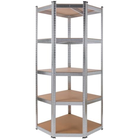 AREBOS Estantería Esquinera - Estanteria Metalica - Estanterias Almacenaje 180x70x70cm - 875 kg - Estanterías Metálicas - Estanterias Metalicas Almacenaje - 5 Baldas