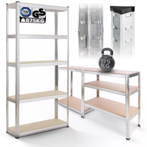AREBOS Estanteria Metalica Estanterias Almacenaje 180 x 90 x 40 cm 875 kg Estanterías Metálicas Estanterias Metalicas Almacenaje 5 Baldas