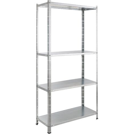 AREBOS Étagère Charge Lourde 100 kg Capacité Totale 150 x 75 x 30 cm Métal galvanisé - Argenté