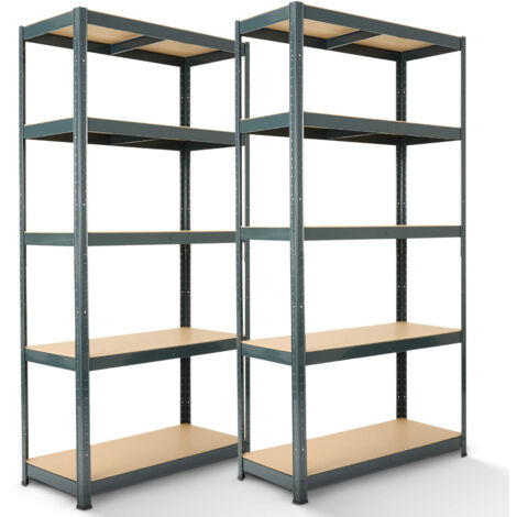 Arebos – Étagère de rayonnage charge lourde 5 niveaux – Acier galvanisé – Dimensions 180x90x40 cm – Charge max 175 kg par niveau – Couleur anthracite