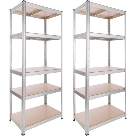 Arebos – Étagère de stockage lourde 180x75x45cm – 5 étagères réglables – Charge maximale 875kg – Acier galvanisé pour durabilité