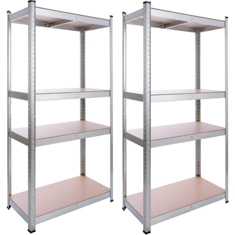 Arebos – Étagère pour charges lourdes 4 niveaux – Acier galvanisé – 320 kg max – 160 x 80 x 40 cm – Montage sans vis – Pour garage et cave