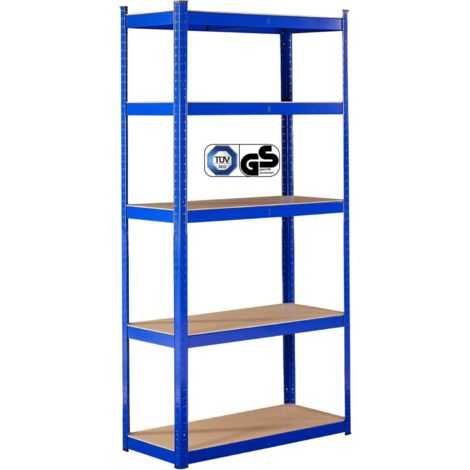 Arebos – Étagère rayonnage charge lourde 875 kg – Dimensions 180x90x40 cm – 5 niveaux en acier et MDF ignifuge – Montage sans outils