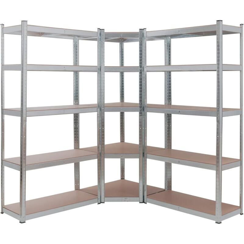 Tagère d'angle pour Charges Lourdes Max 875kg Montage Facile grâce au système d'emboîtement Construction en métal Robuste - Arebos