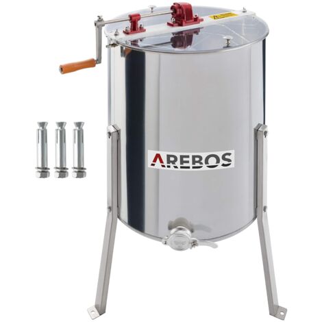 AREBOS Extracteur de miel manuel à quatre peignes en acier inoxydable miel d'apiculteur