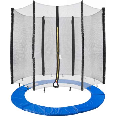 Arebos – Filet de protection pour trampoline 244 cm – 6 tiges – PVC résistant aux UV – Mousse EPE 20 mm – Couleur bleu