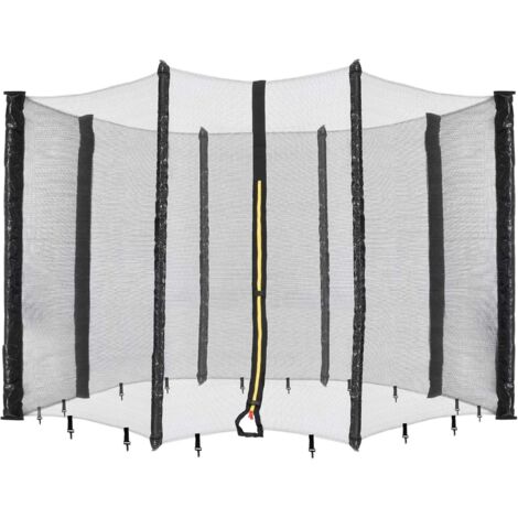 Arebos – Filet de protection pour trampoline Ø 305 cm – Hauteur 1,80 m – Mailles serrées 4-5 mm – Polyéthylène résistant aux intempéries