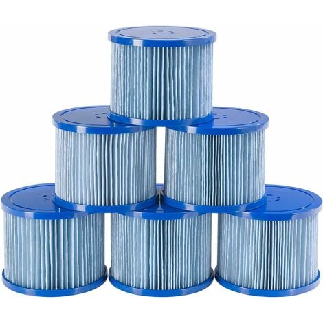 AREBOS Filtre de Piscine 6X Cartouches de Filtre Spa Hot Tubs Filtre antimicrobien Bleu