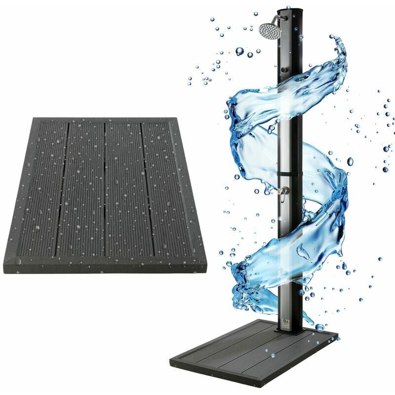 AREBOS floor element for solar shower pool garden shower pool shower base plate - anthracite