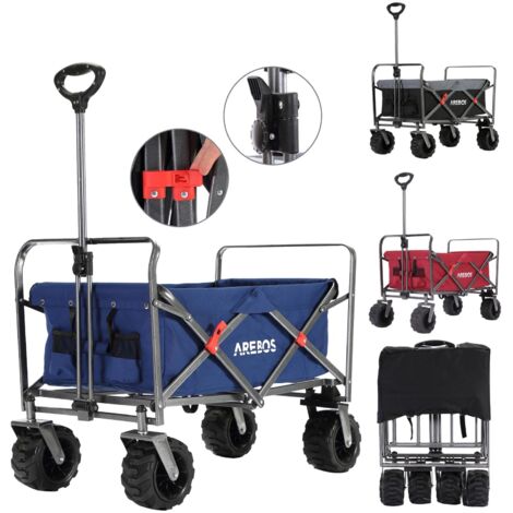 AREBOS Foldable hand truck  folding trolley  equipment trolley  foldable  up to 100 kg load capacity  blue
