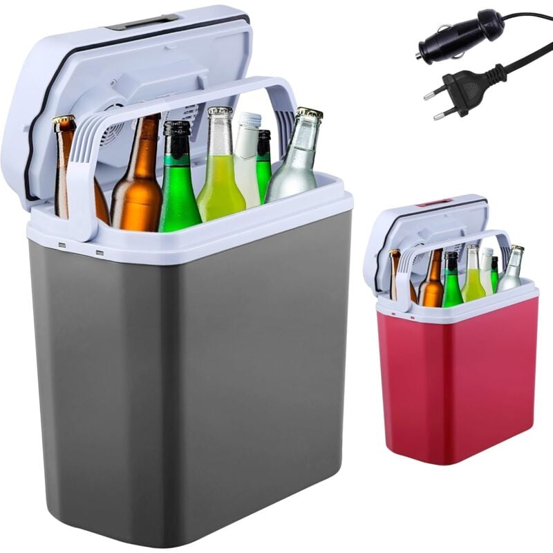 Glacière 20 litres pour Refroidir et Garder au Chaud Mini réfrigérateur Glacière thermoélectrique avec Mode eco 12/230 v pour Voiture et Prise