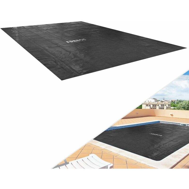 Heat Tarpaulin Solar Foil Solar Tarpaulin Solar Heating Pool Heating 120 mic 3x2 m Black - Arebos