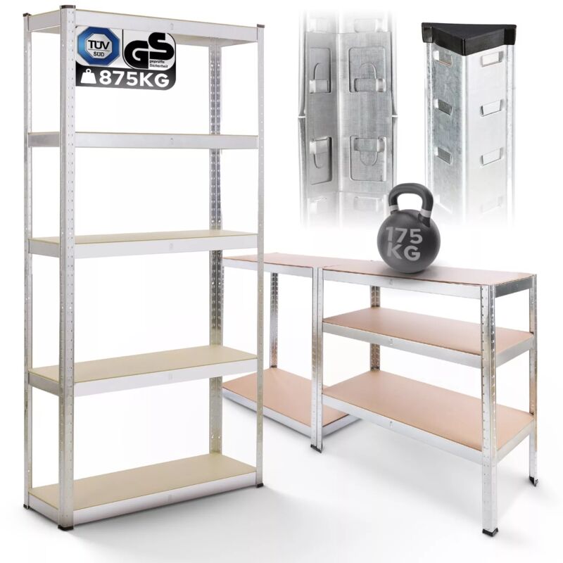 Arebos - Heavy duty Shelf Garage Racking Shelf 5 Tier Layer Shelf Storage