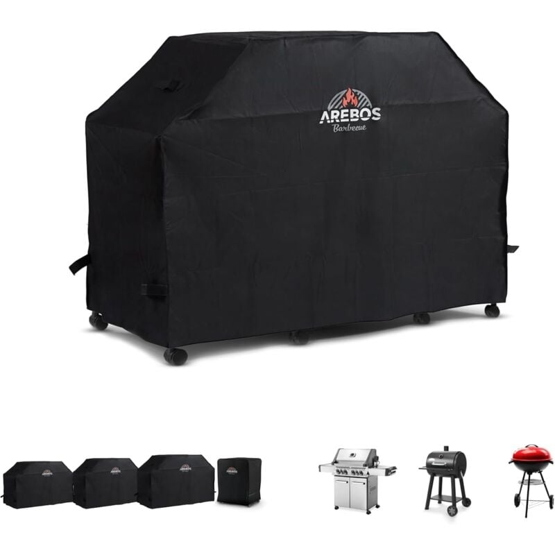 Arebos - Housse de barbecue - Housse de barbecue à gaz imperméable - Housse de protection pour barbecue - Housse de protection anti-poussière - 163 x