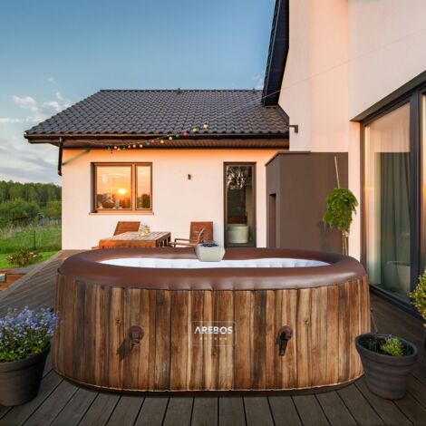 AREBOS In-Outdoor Whirlpool Spa Piscina Benessere Massaggio ovale 190x120 cm
