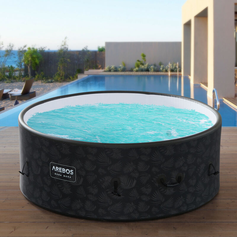 

AREBOS In-Outdoor Whirlpool Spa Piscina Bienestar Calefacción Masaje Inflable - Antracita