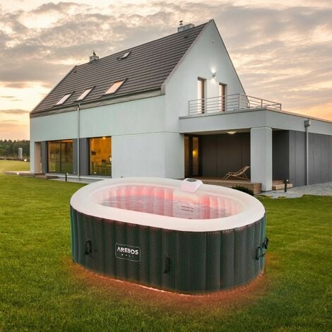 AREBOS In-Outdoor Whirlpool Spa Pool Wellness Massage oval with LED 2400 W