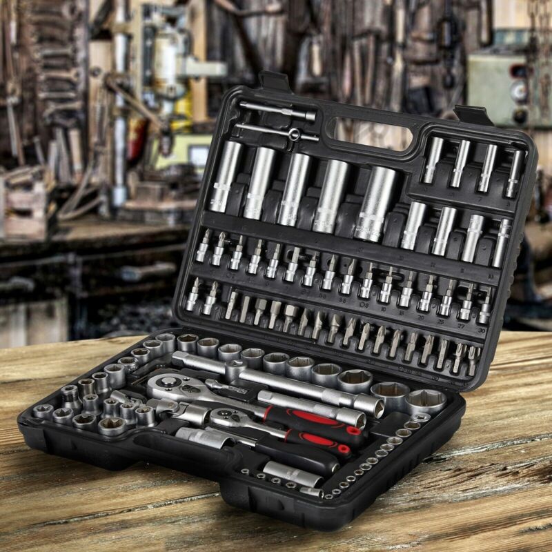 

Juego de llaves de tubo Caja de herramientas de coche 108 piezas - Arebos