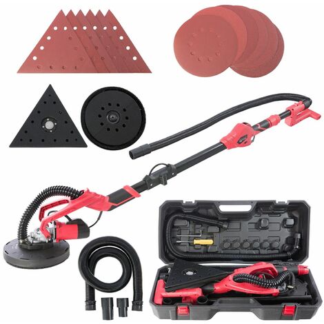 AREBOS Lijadora Jirafa Orbital de Pared y Techo Telescópica 710 W 225 mm GS - Rojo / Negro