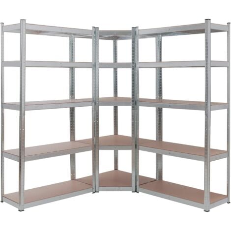 AREBOS Lot de 3 étagères pour charges lourdes Étagère d'angle Étagère enfichable