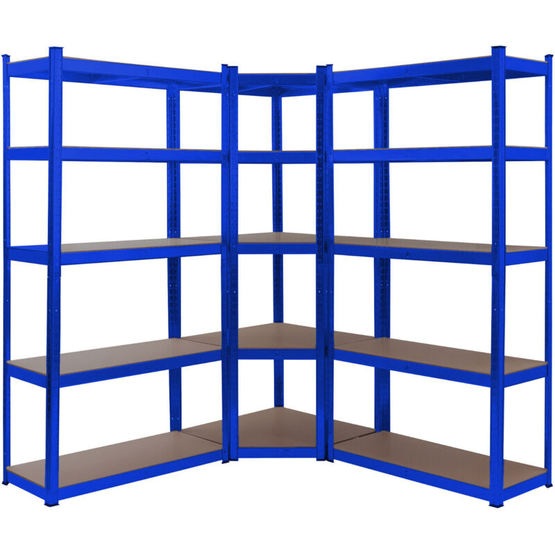 Lot de 3 étagères pour charges lourdes Étagère d'angle Étagère enfichable - Arebos