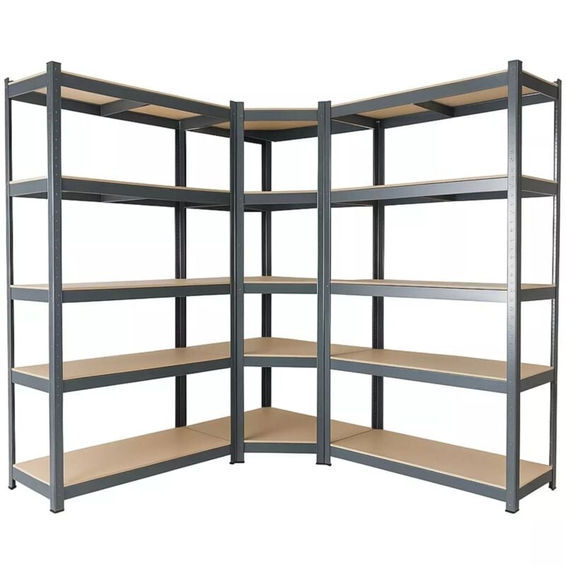 Lot de 3 étagères pour charges lourdes Étagère d'angle Étagère enfichable - Arebos