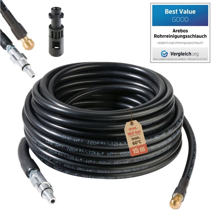 

Mangueras Limpiadoras de Tuberías 15m longitud Lavor - negro - Arebos