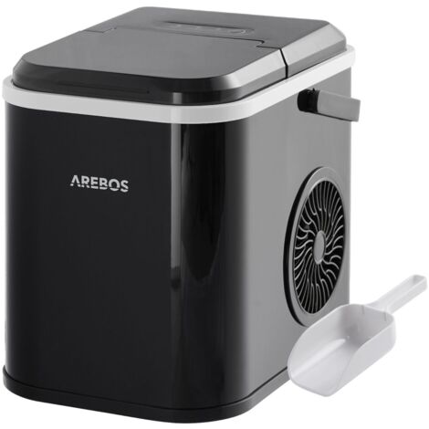 AREBOS Máquina de hielo en cubitos 1,1 L Fabricador de cubitos de hielo 12 Kg