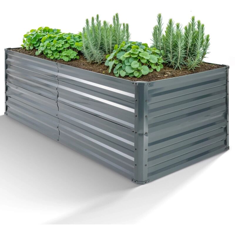 Arebos - Metall Hochbeet 240 X 90 X 45 Cm Gartenbeet Pflanzbeet Rostfrei Gemüsebeet
