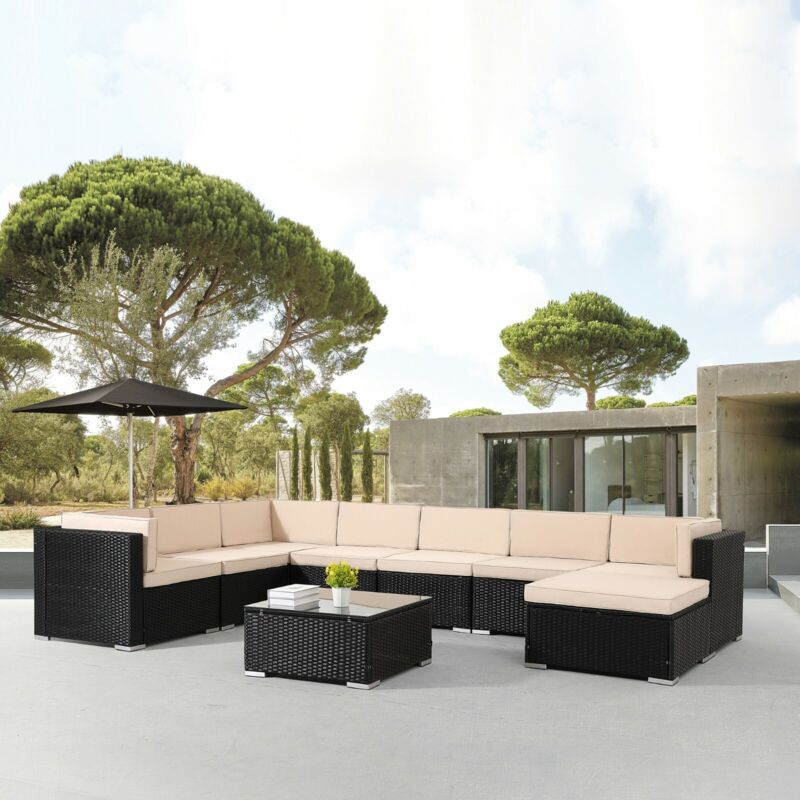 Meubles de jardin en polyrattan Ensemble de jardin Ensemble de meubles - Arebos