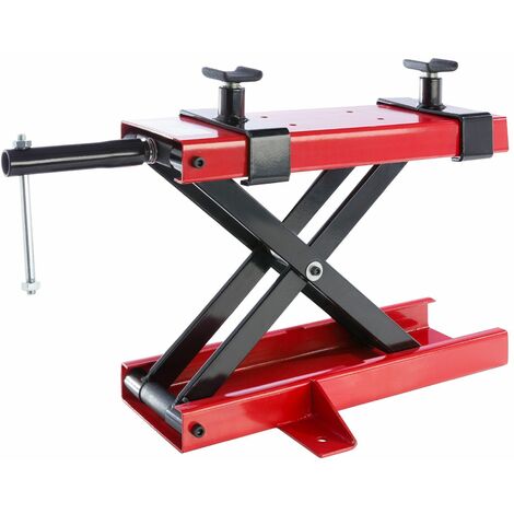 AREBOS Motorbike Lift  Motorcycle jack  500kg  Red  Spindle drive  95 to 375 mm Height adjustable