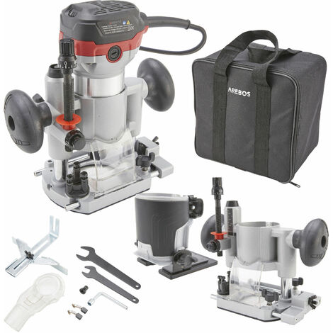AREBOS Oberfräse Holz Fräse Fräsmaschine Hand Kanten Fräser 710W