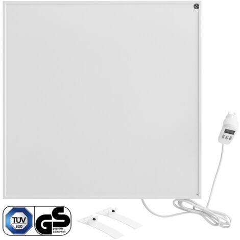 AREBOS Panel Radiador de infrarrojos - Panel calefactor - Calentador pared con termostato - 350W - con Pies - Blanco