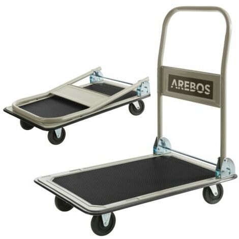 AREBOS Platform Cart Hand Trolley Heavy Duty Transport Folding 150 kg 331 lbs