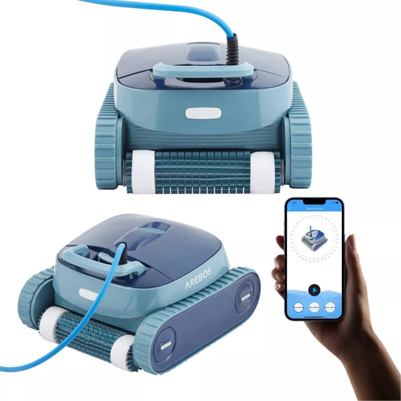 Pool Robot Pool Runner Pool Vacuum Cleaner Pool Cleaner with App - Arebos