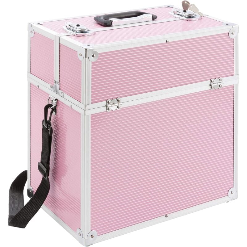 Pro Aluminium Cosmétique 2 Couches Coffret Valisa Beauté Case Rosé - Arebos
