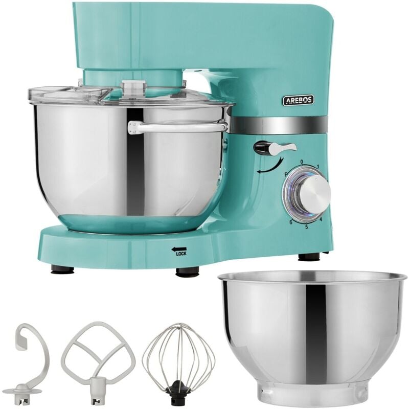 

Procesador Alimentos 1500 W con 2 x 6L Tazón de Mezcla Acero Inoxidable - Turquesa - Arebos