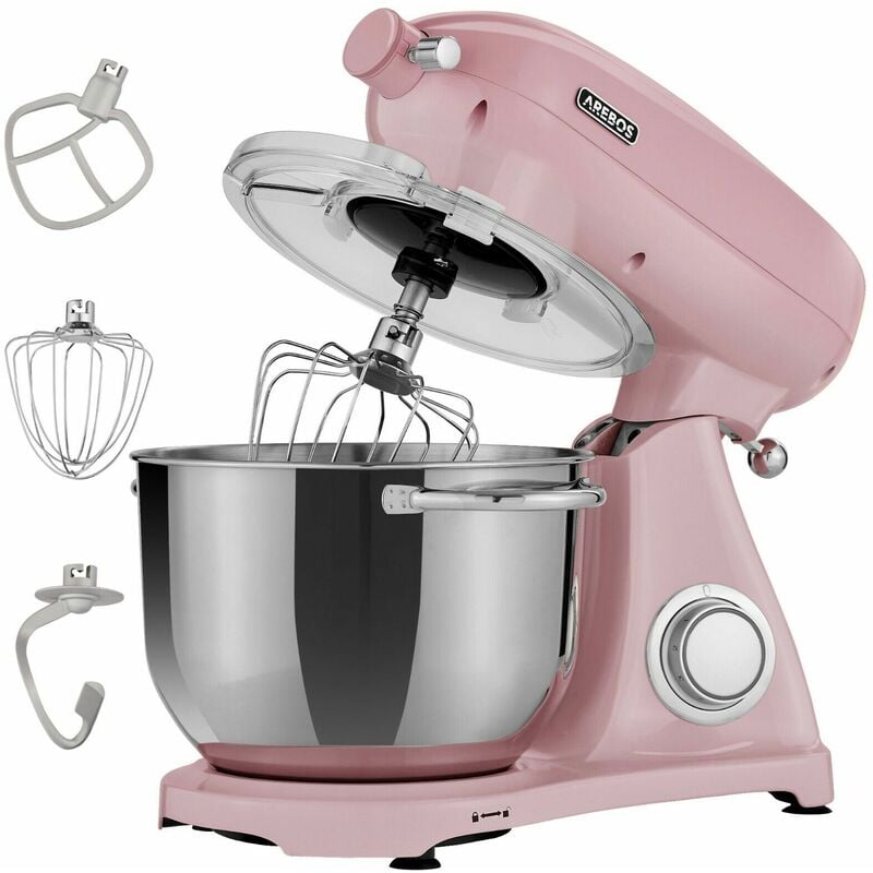 

Procesador Alimentos 1800W 6L Cuenco Acero Inoxidable 6 Pasos Silencioso - Rosa - Arebos