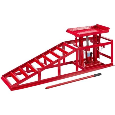 AREBOS Rampe de Levage Leve VoitureVoitures Véhicule Kit de RampesHydraulique Réglable 2 T Rampe d'accès de 270-375 mm Rouge