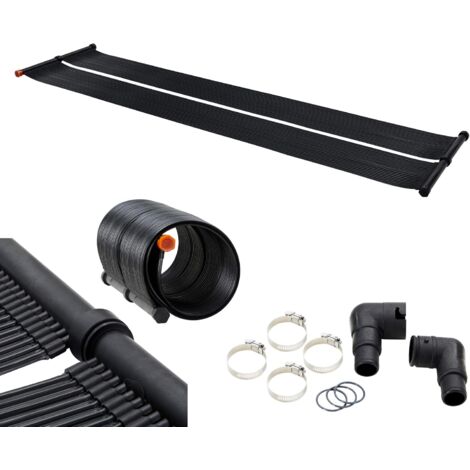 AREBOS Réchauffeur de Piscine Solaire Chauffage Solaire 66 x 300 cm Noir